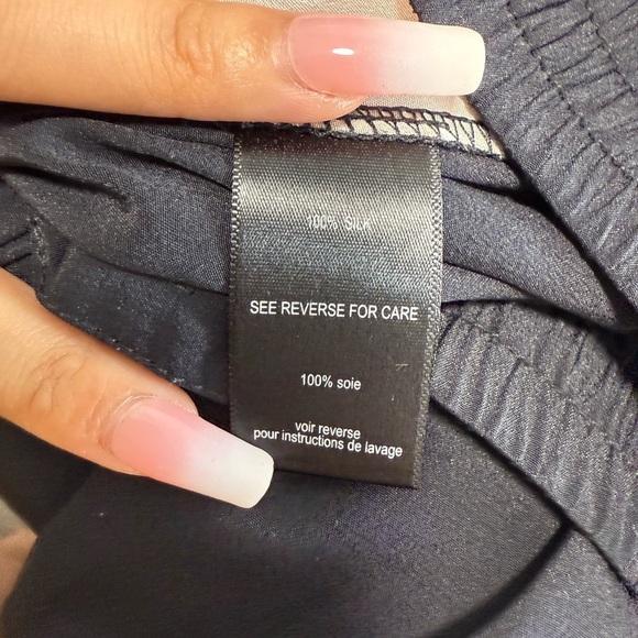 Patterson J. Kincaid Silk Black Relaxed Straight Leg Pants - Picture 9 of 9